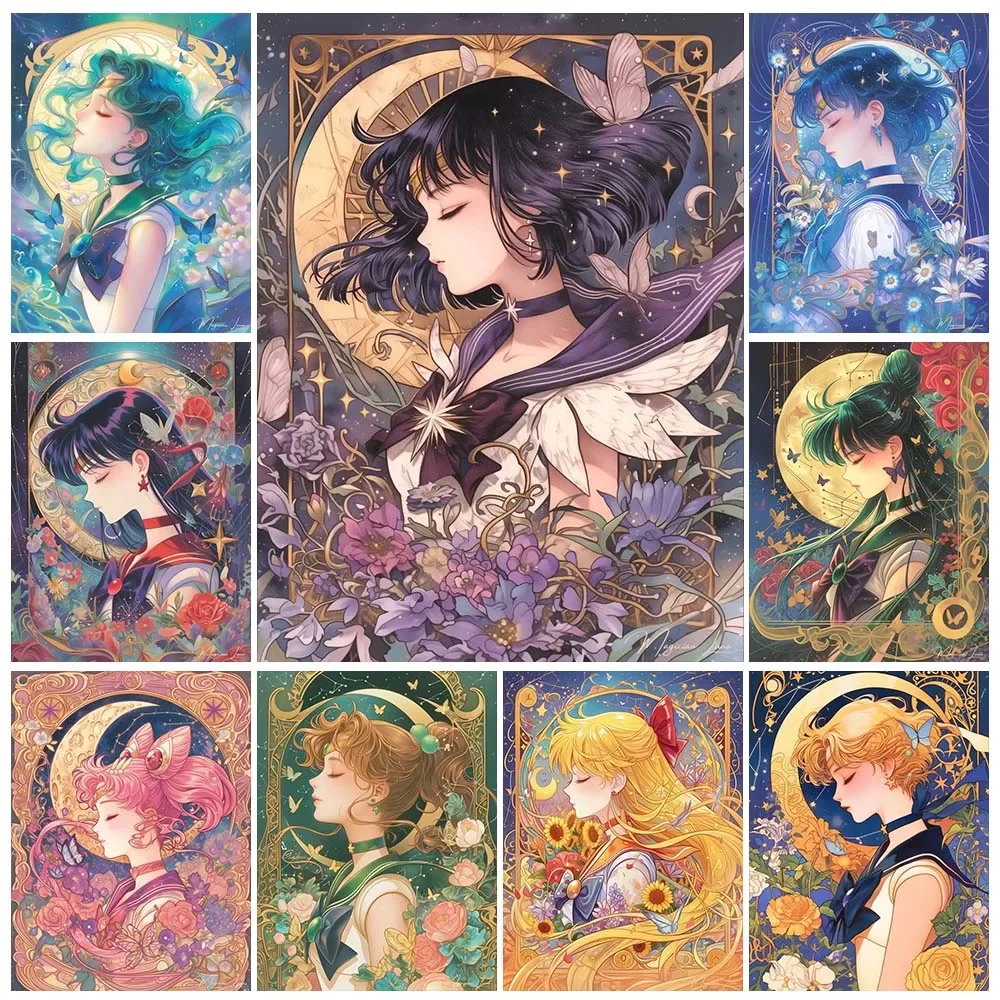 Embroidery Embellishments - Cartoon Anime Diamond Painting Beauty Moon