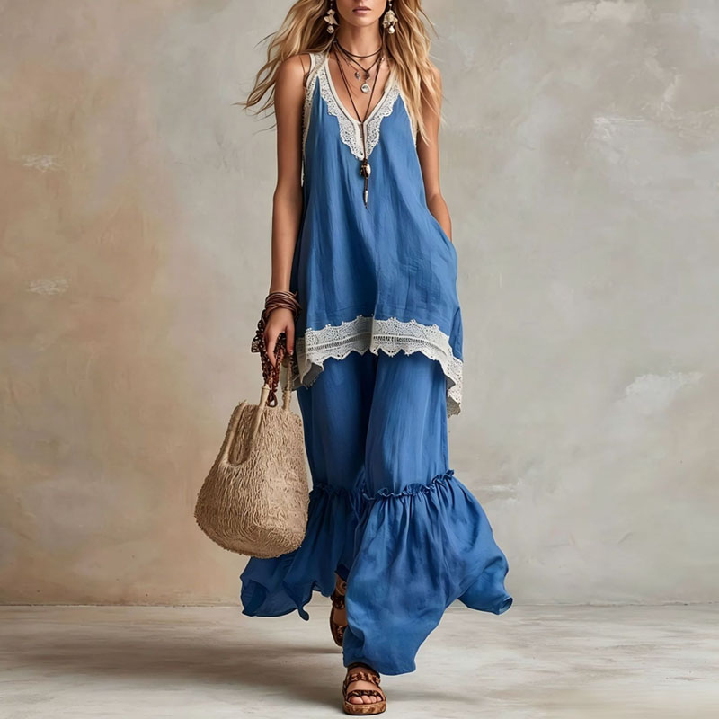 Women Lace Trim 2 Piece Matchi - Elastic Lace Trim 评论和价格