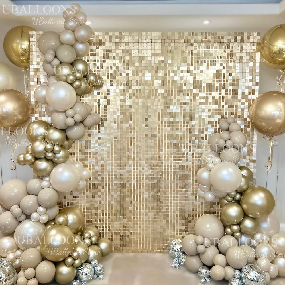 Matte Champagne Gold Backdrop  - Sequin Fabric Panel 评论和价格