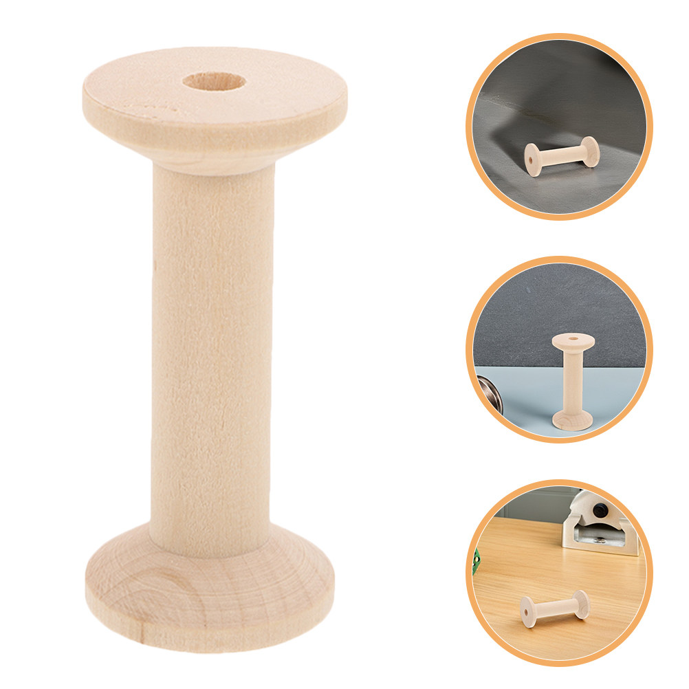 4Pcs Wooden Thread Spools Set  - Embroidery Craft 评论和价格