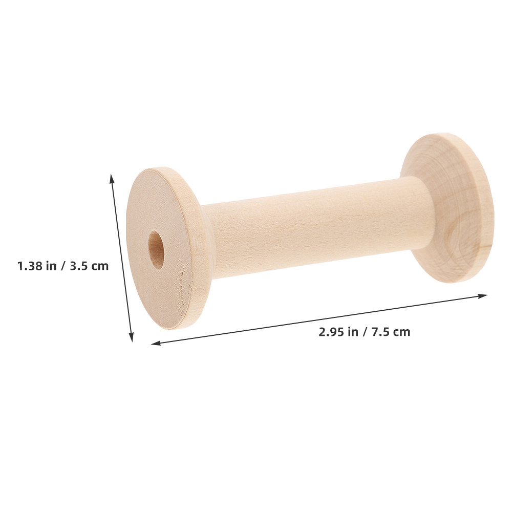 4Pcs Wooden Thread Spools Set  - Embroidery Craft 评论和价格
