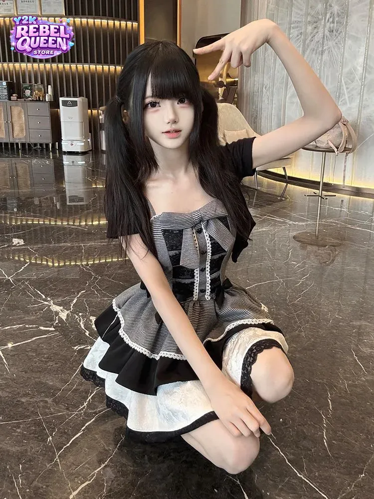 Coquette Sweet Y2K Camisole Dr - Elastic Lace Trim 评论和价格
