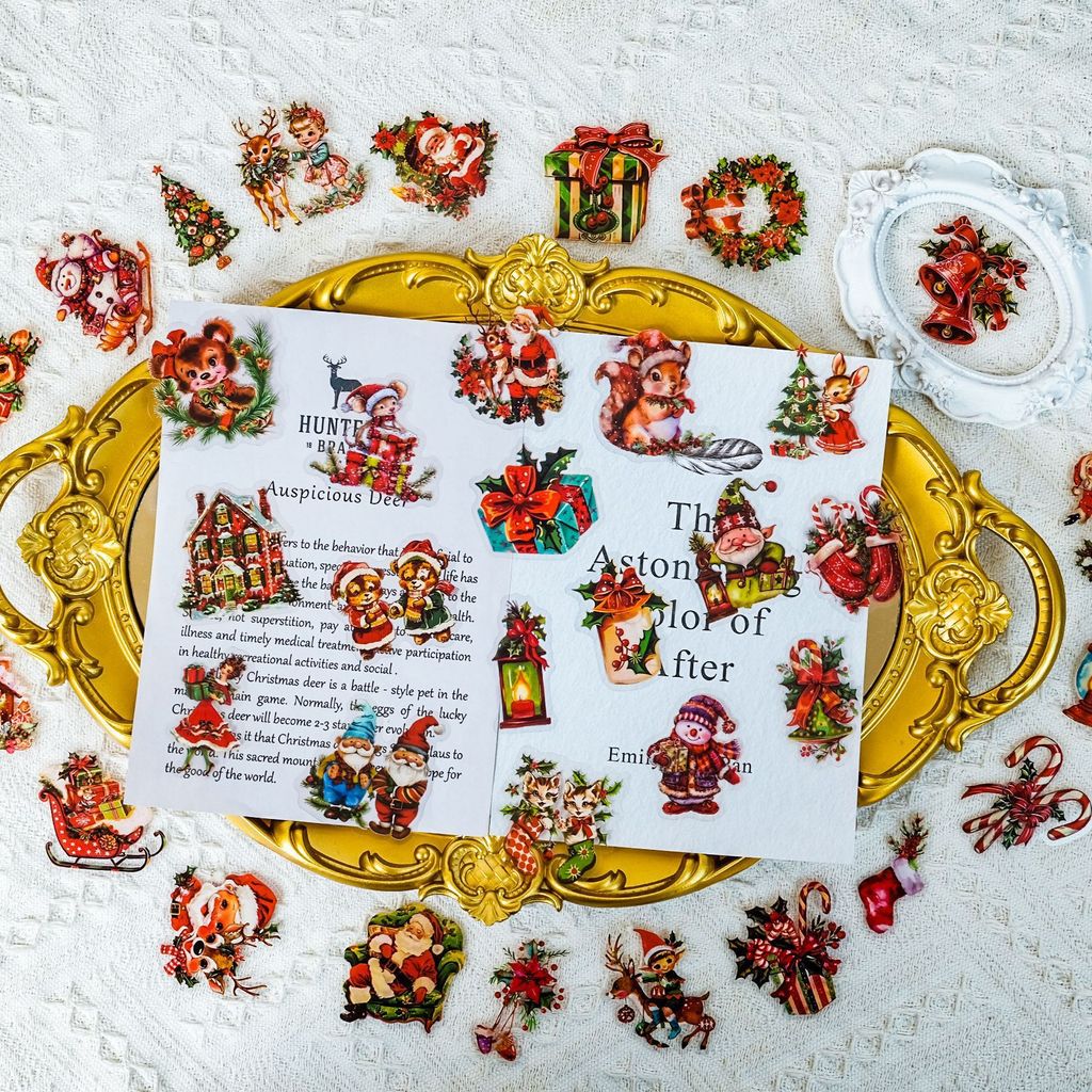 50Pcs Santa Claus Gift PET Sti - Christmas Craft Embellishment 评论和价格