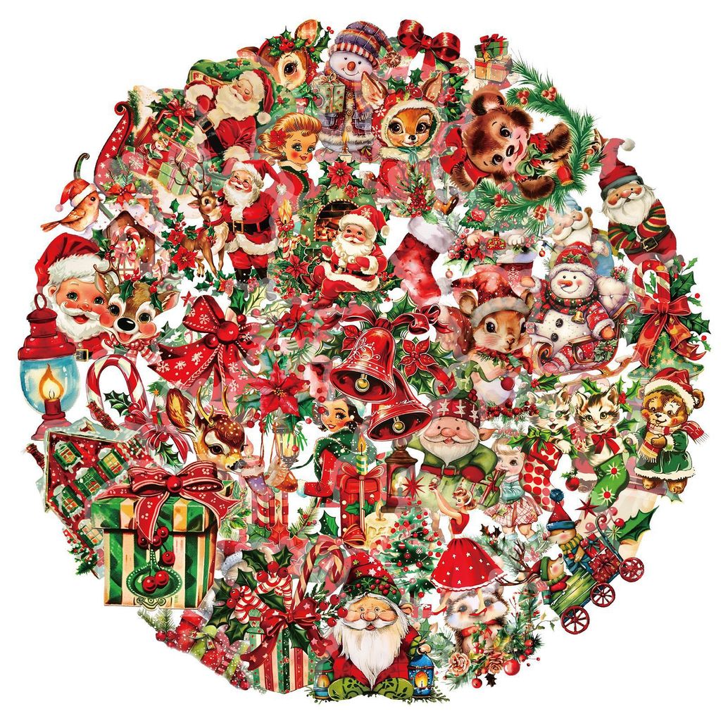 50Pcs Santa Claus Gift PET Sti - Christmas Craft Embellishment 评论和价格
