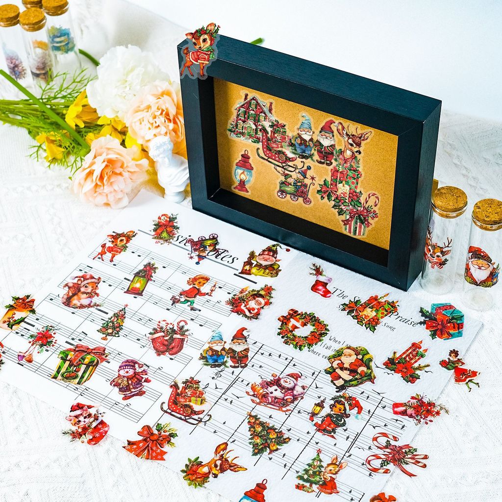 50Pcs Santa Claus Gift PET Sti - Christmas Craft Embellishment 评论和价格