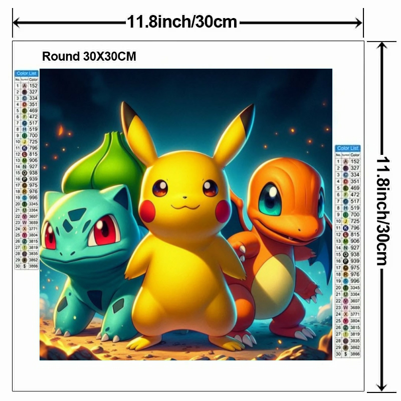 Cartoon Pokémon 5D DIY Diamond - Embroidery Embellishments 评论和价格