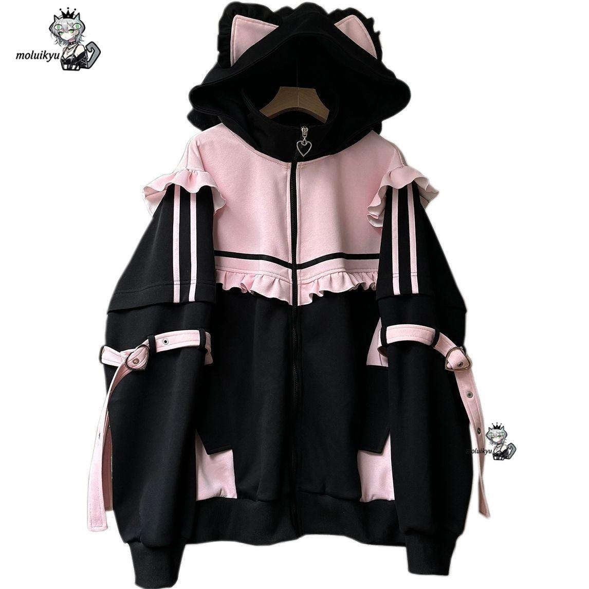 Y2K Kawaii Cat Ear Hoodie Wome - Embellish Knit 评论和价格